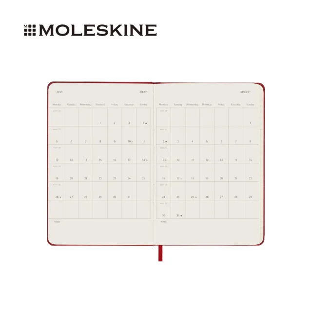 【MOLESKINE】2026-27 18個月週記硬皮手帳 - 口袋/紅