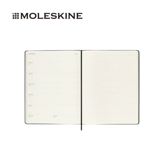 【MOLESKINE】2026-27 18個月週記硬皮手帳 - XL型/黑