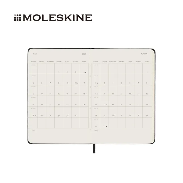 【MOLESKINE】2026-27 18個月橫式週記硬皮手帳 - 口袋/黑