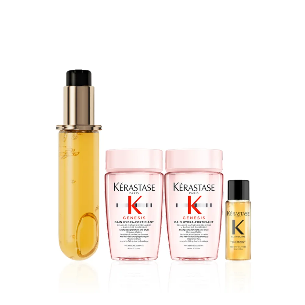 【KERASTASE 巴黎卡詩】金緻柔馭山茶花鎏光露75ml 填裝瓶(升級版奢光小金油/極致保濕/抗躁/護髮油/髮油)