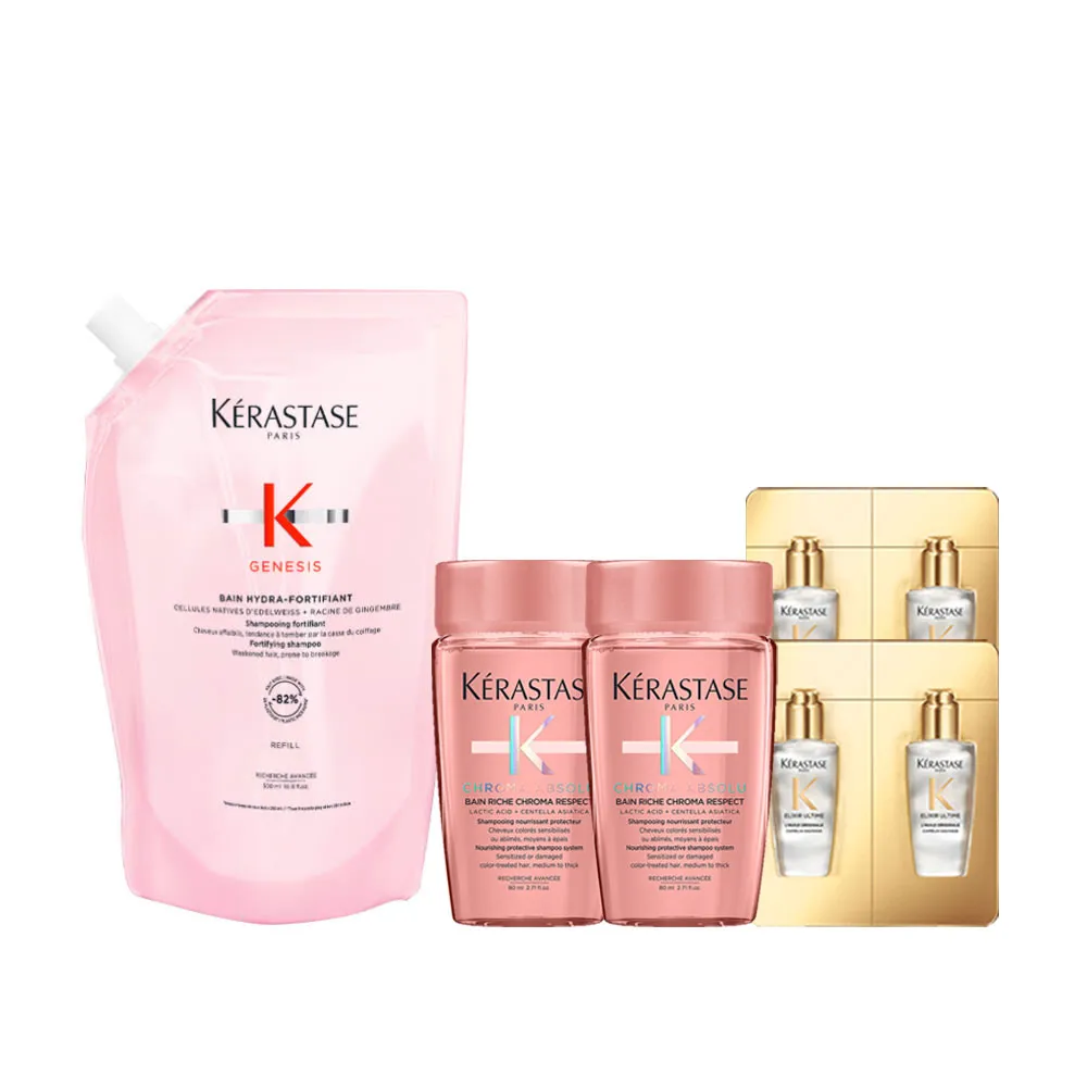 【KERASTASE 巴黎卡詩】粉漾芯生髮浴清爽型 500ml補充包(洗髮精/控油/頭皮保養/蓬鬆/養髮)