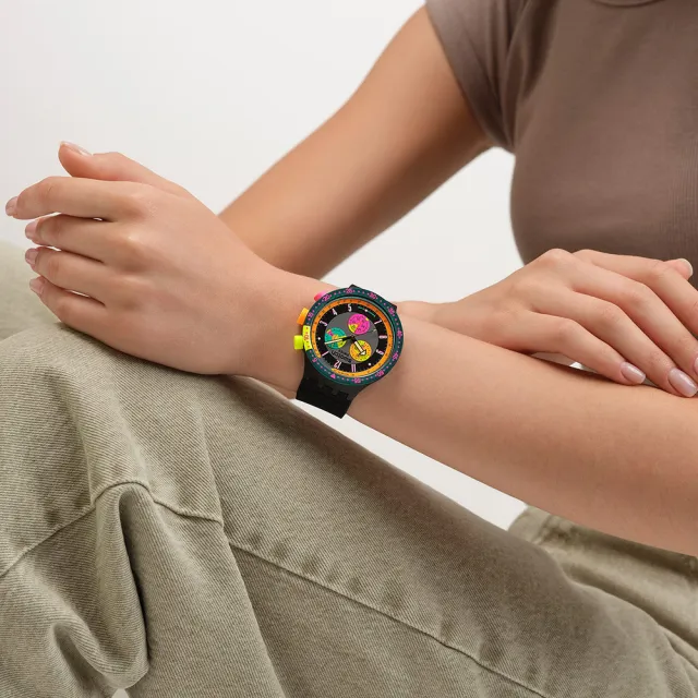 【SWATCH】NEON SEPPIA 大錶面手錶/男錶/女錶/瑞士製造 SB02B104(47mm)