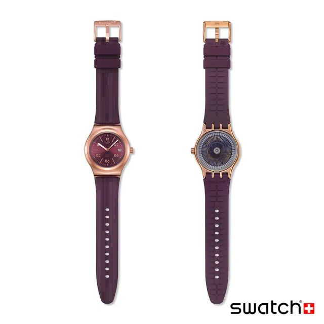 【SWATCH】BURGUNDY STORY 金屬機械手錶/男錶/女錶/瑞士製造 YIG401(42mm)