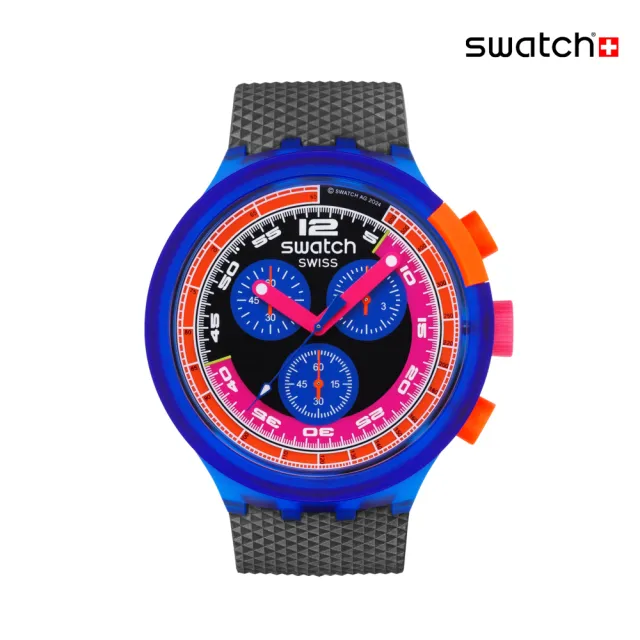 【SWATCH】NEON PARTY TO THE MAX 大錶面手錶/男錶/女錶/瑞士製造 SB06N102(47mm)