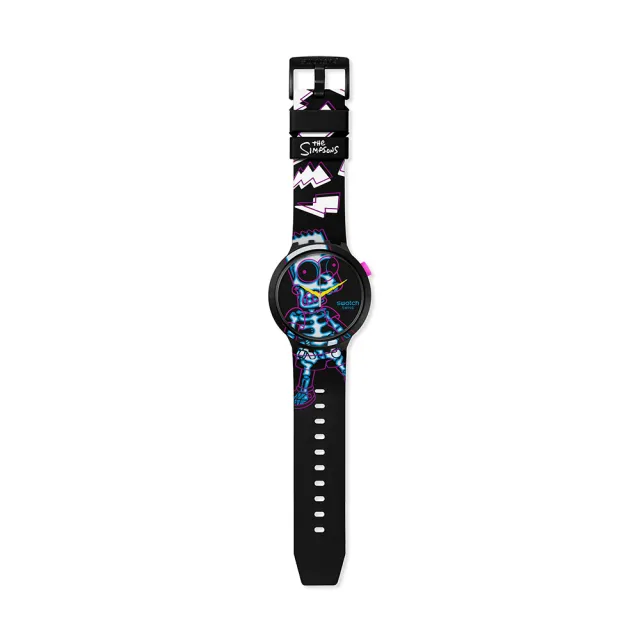 【SWATCH】AYE CARUMBOO 辛普森家庭/大錶面手錶/男錶/女錶/瑞士製造 SB01Z105(47mm)