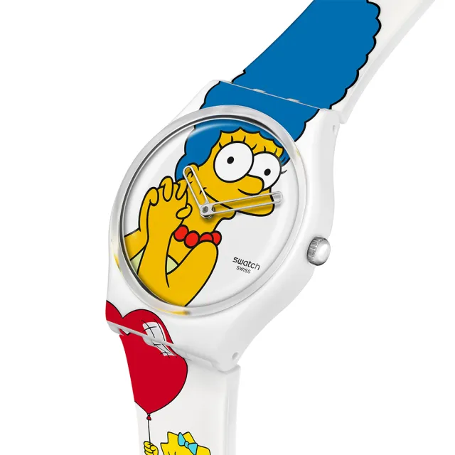 【SWATCH】BEST. MOM. EVER. 辛普森家庭/經典手錶/男錶/女錶/瑞士製造 SO28Z116(34mm)