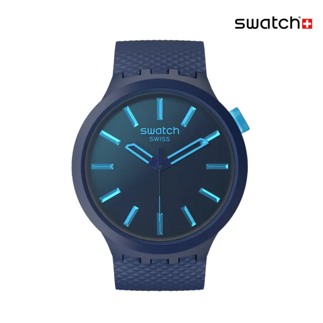 【SWATCH】INDIGO GLOW 大錶面手錶/男錶/女錶/瑞士製造 SB05N113(47mm)