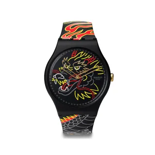 【SWATCH】DRAGON IN WIND 經典手錶/龍年錶/男錶/女錶/瑞士製造 SO29Z137-5300(41mm)