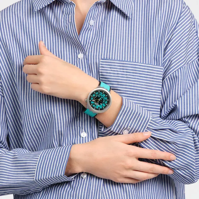 【SWATCH】MINT TRIM 大錶面金屬手錶/男錶/女錶/瑞士製造 SB07S111(47mm)