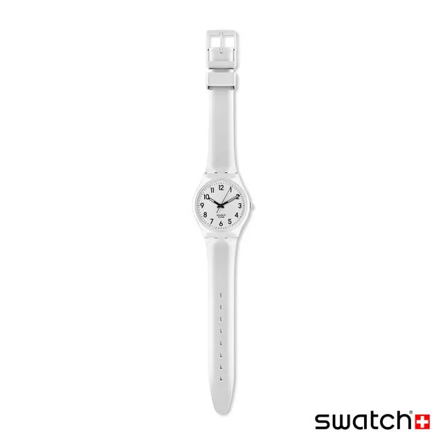 【SWATCH】JUST WHITE SOFT 經典手錶/男錶/女錶/瑞士製造 SO28W107-S14 (34mm)