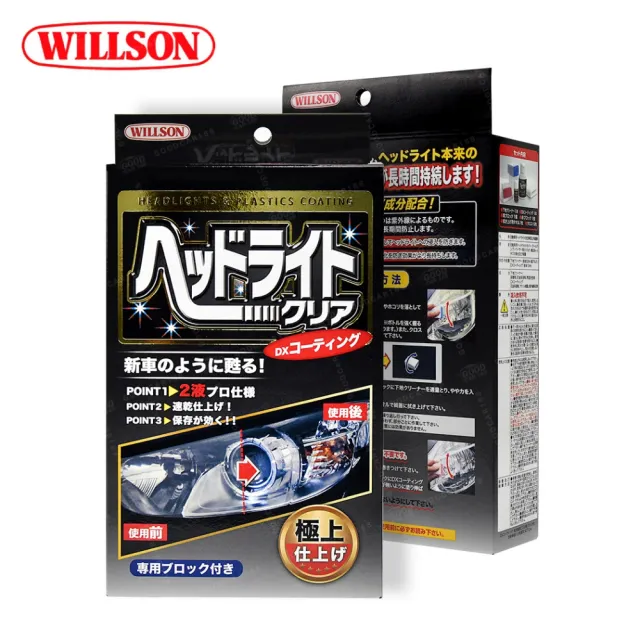 【WILLSON】02087 大燈還原劑(附大燈鍍膜劑) 大燈霧化處理 車燈泛黃修復