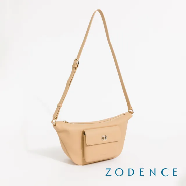 【ZODENCE 佐登司】ZULA進口真皮新月斜背包-多色 (側肩背/半月包)