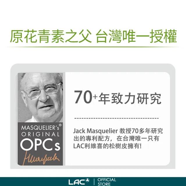 【LAC 利維喜】法國松樹皮300錠+50錠(共350錠/葡萄籽/OPCs/高單位松樹皮/青春/醫生推薦/花青素)