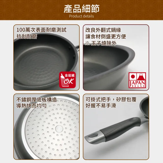 【TAKECAN 竹原】日本製霞星空銀IH不沾平底鍋20cm(含蓋)可用金屬鏟/不挑爐具