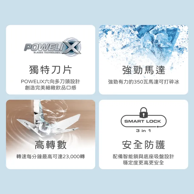 【Tefal 特福】瞬碎冰沙果汁機-BL425170(冰沙/研磨/副食品/各式飲品)