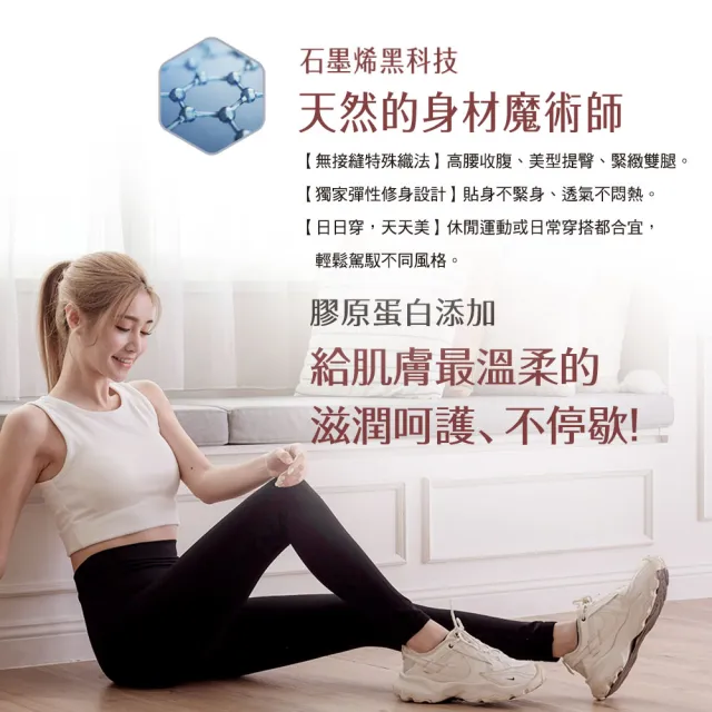 【funcare 船井生醫】石墨烯膠原蛋白添加機能塑身褲1入_循環代謝X抑菌消臭