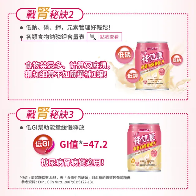 【SENTOSA 三多】補体康低蛋白配方3箱組(共72罐)