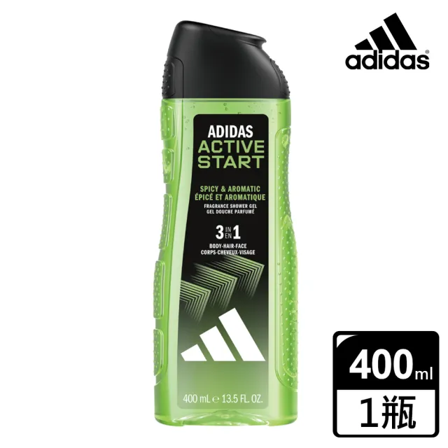 【adidas 愛迪達】三合一潔顏洗髮沐浴露-能量激活(400ml)