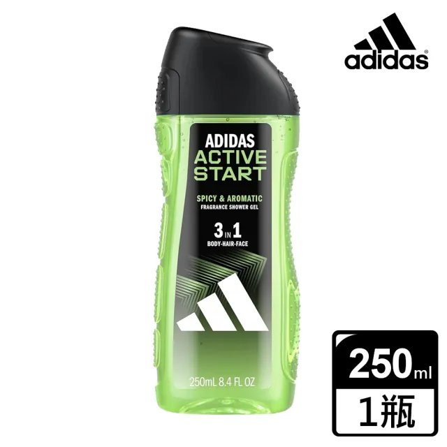 【adidas 愛迪達】三合一潔顏洗髮沐浴露-能量激活(250ml)