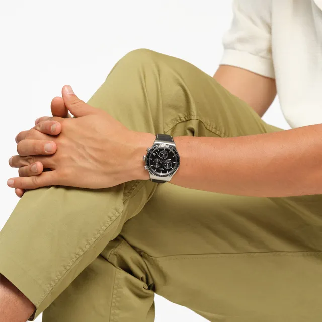 【SWATCH】IRONY AT NIGHT 金屬運動手錶/男錶/女錶/瑞士製造 YVS495(43mm)