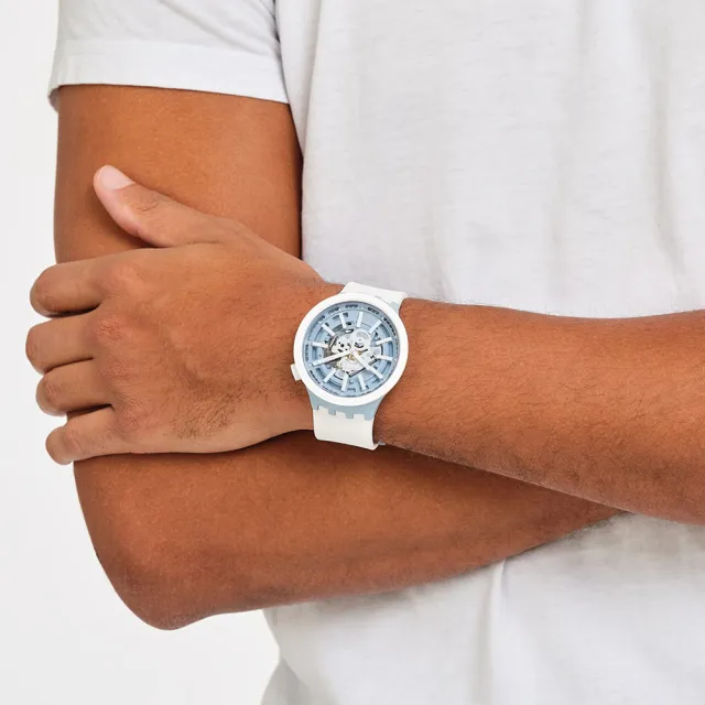 【SWATCH】WHICE 大錶面手錶/男錶/女錶/瑞士製造 SB03N103(47mm)