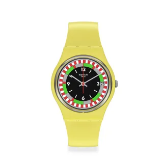 【SWATCH】YEL_RACE 經典手錶/男錶/女錶/瑞士製造 SO31J400(34mm)