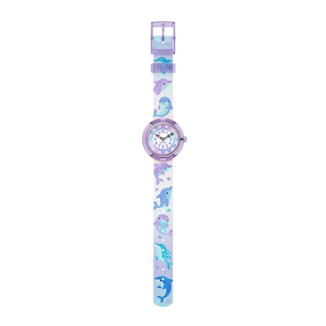 【Flik Flak】兒童手錶 HAPPY DOLPHINS 兒童禮物/安全防水/瑞士製造 FBNP255 (31.85mm)