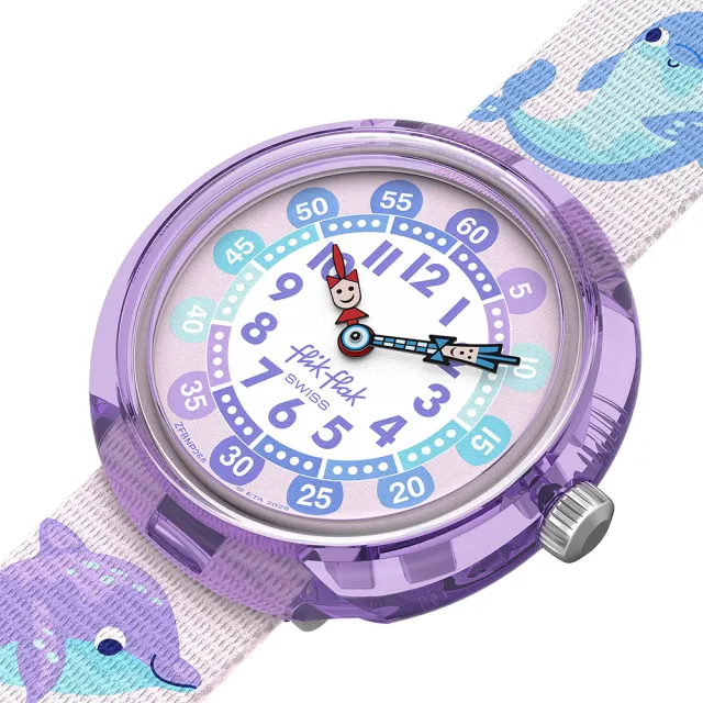 【Flik Flak】兒童手錶 HAPPY DOLPHINS 兒童禮物/安全防水/瑞士製造 FBNP255 (31.85mm)