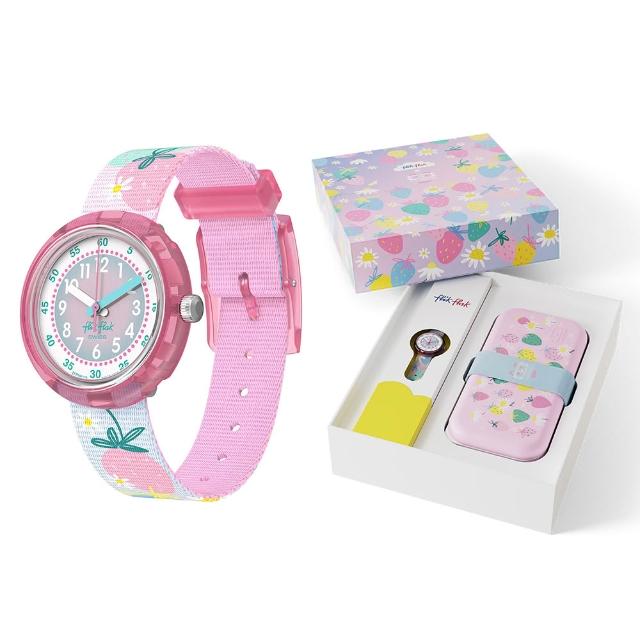 【Flik Flak】兒童手錶 BERRY NICE monbento便當盒套組/限量聯名禮盒/瑞士製造 FPNP175(31.85mm)