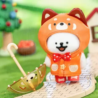 【YENDAR 研達】線條小狗 下雨天了怎麼辦系列盲盒(單盒)(可動關節×穿脫雨衣×透明小雨傘)
