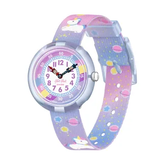 【Flik Flak】兒童手錶 CUDDLY UNICORN 兒童禮物/安全防水/瑞士製造 FBNP213(31.85mm)
