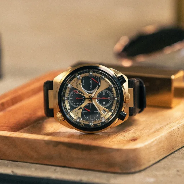 【CITIZEN 星辰】PROMASTER Tsuno Chrono 50週年限定款光動能三眼計時錶-44.5mm 父親節 送禮(AV0072-01X)