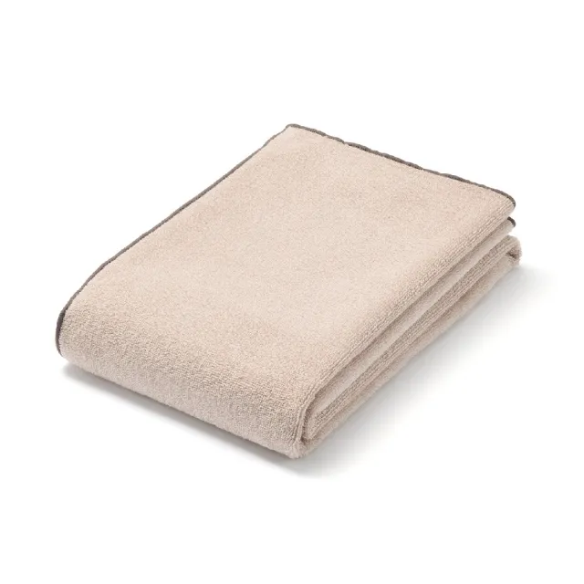 【MUJI 無印良品】彩色布邊小浴巾(象牙白/墨黑色/米色) 成品尺寸:W60×L120 cm