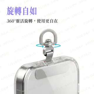 【GOLDEN SHIELD】360度旋轉不鏽鋼掛繩墊片 2入組 不鏽鋼掛繩墊片 超薄金屬手機夾片 掛繩片 手機殼掛繩夾片