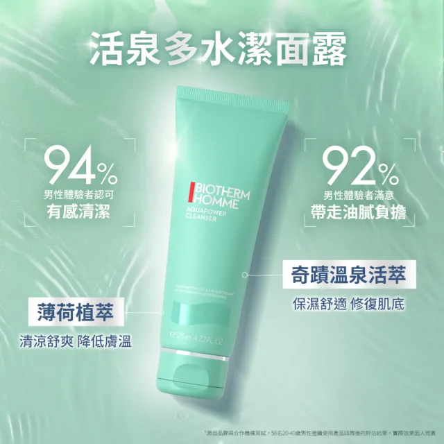 【Biotherm 碧兒泉】官方直營 男仕 活泉多水潔顏露 125ml(BIOTHERM洗面乳/618限定)