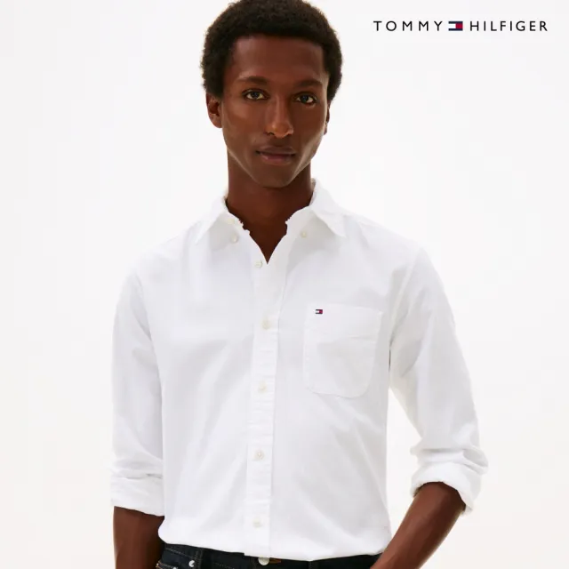 【TOMMY HILFIGER】官方旗艦館彈性長袖牛津襯衫_裸色