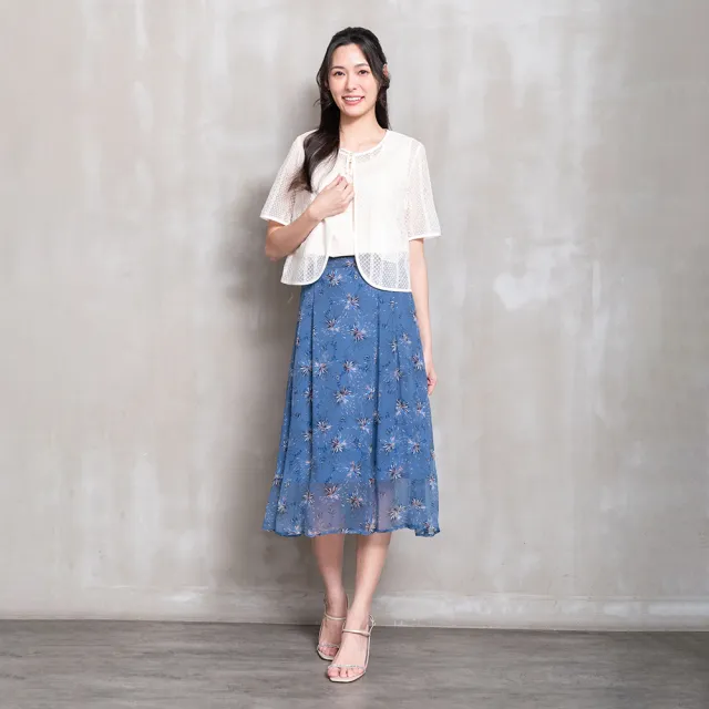 【perng yuh 芃諭名品】煙花盛放 印花 楊柳雪紡裙(2026 SS Collection|5A春夏新品上市)