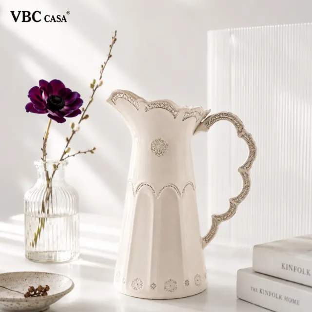 【VBC casa】手工唯美蕾絲系列21x32cm水罐/花瓶-2色可選(義大利手工製)