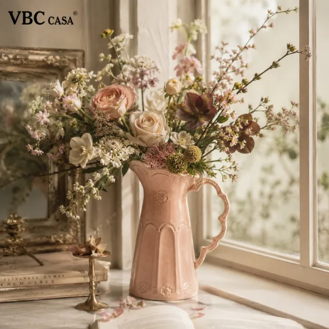 【VBC casa】手工唯美蕾絲系列21x32cm水罐/花瓶-2色可選(義大利手工製)
