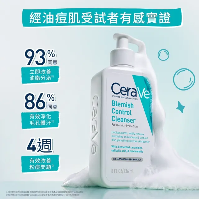 【CeraVe適樂膚】戰痘神器雙入組★淨膚白泥抗粉痘潔面露 236ml*2_F(控油抗粉痘/水楊酸)