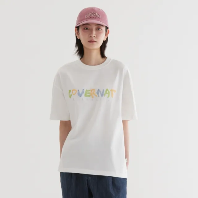 【COVERNAT】官方旗艦館 塗鴉Logo圖案短袖T恤(UNI短袖上衣 白/黑色)