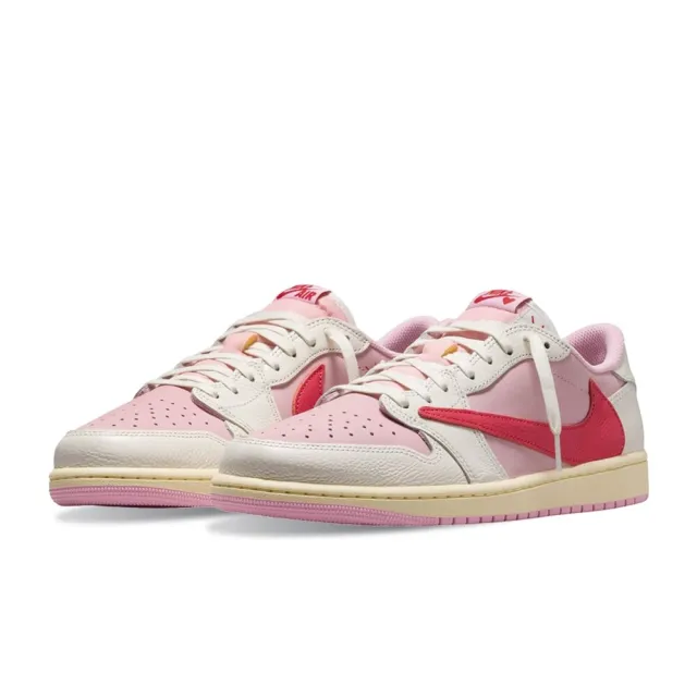 【NIKE 耐吉】Travis Scott x Nike Air Jordan 1 Low OG SP 粉紅倒勾 聯名爆款 街頭 男鞋 IQ7604-101