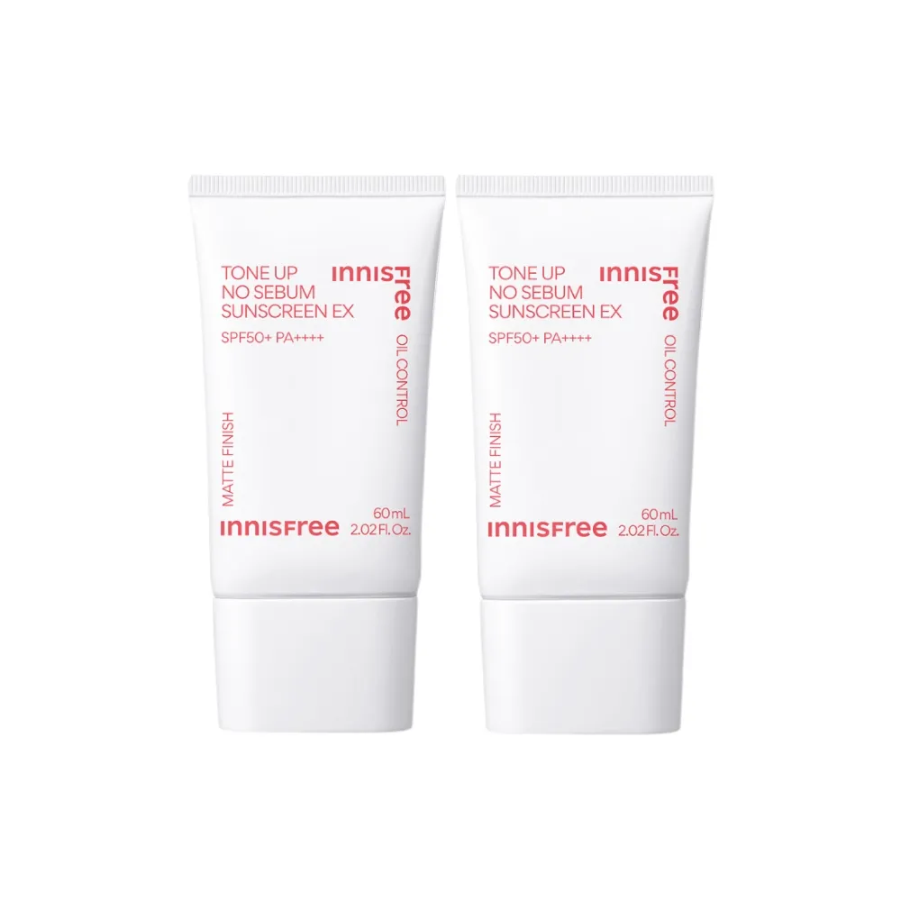 【innisfree】向日葵亮顏控油防曬霜 SPF50+ PA++++ 60ml(2入組)
