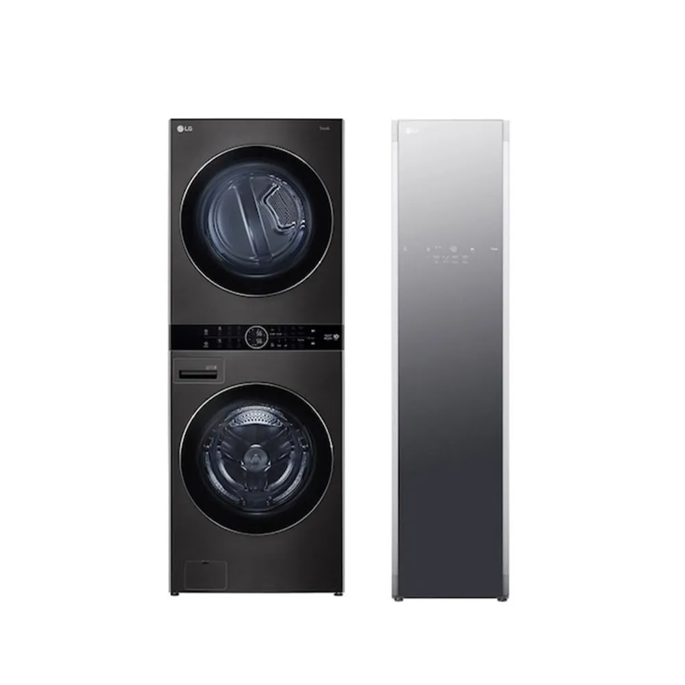 【LG 樂金】1916洗衣塔×電子衣櫥〔1+1超值組〕(WD-S1916B×E523MW)