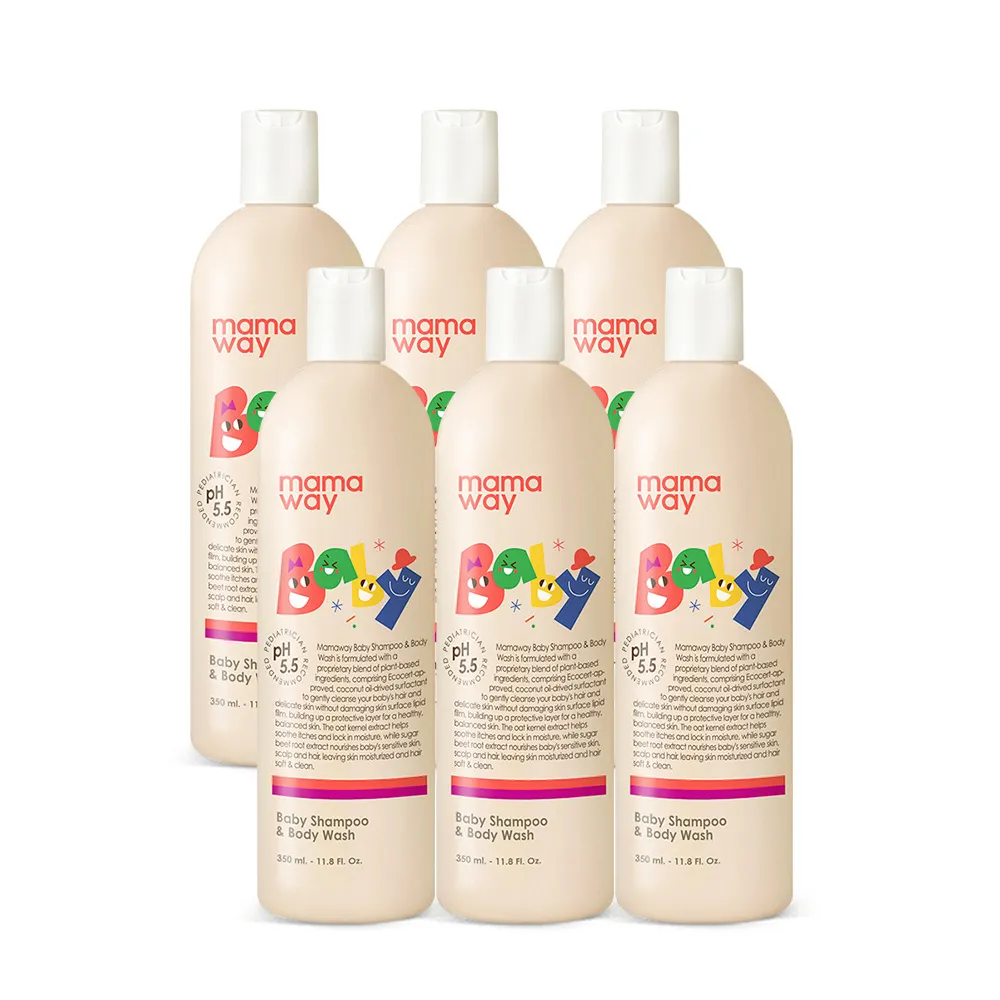 【mamaway 媽媽餵】嬰兒洗髮沐浴露 6入(350ml×6)