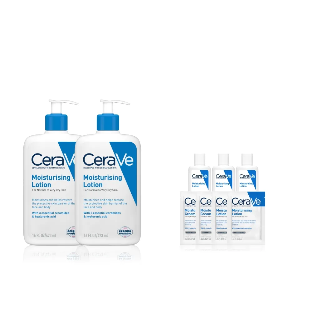 【CeraVe 適樂膚】momo限定雙星組★長效清爽保濕乳473ml*2(臉部身體乳液)