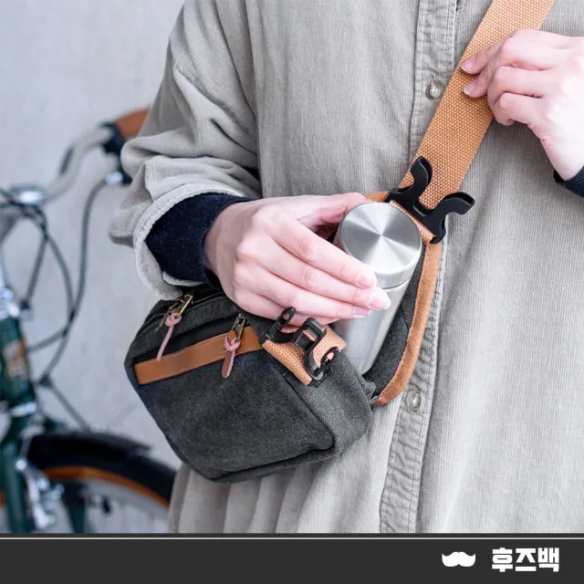 【WHOSE BAG】雙11 日系機能胸包斜背包｜多口袋可放水瓶帆布胸包 男女通用 NO.WBBC3AG
