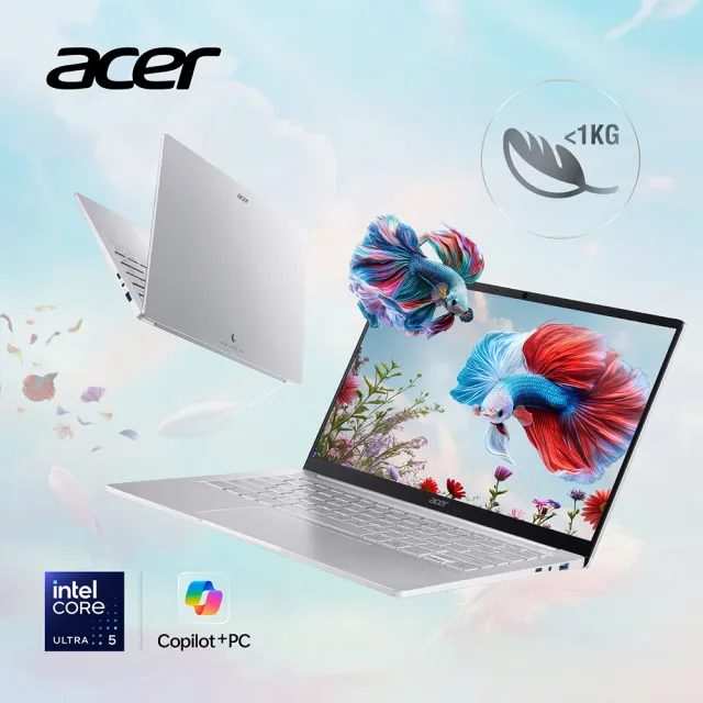 【Acer 宏碁】14吋CU5 999g極致輕薄 AI 筆電(Swift Air/SFA14-52M-56KA/Ultra5-115U/16G/512G/W11)