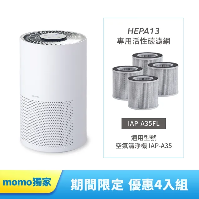 【IRIS】4入組 空氣清淨機濾網 IAP-A35FL(適用IAP-A35 活性碳濾網)