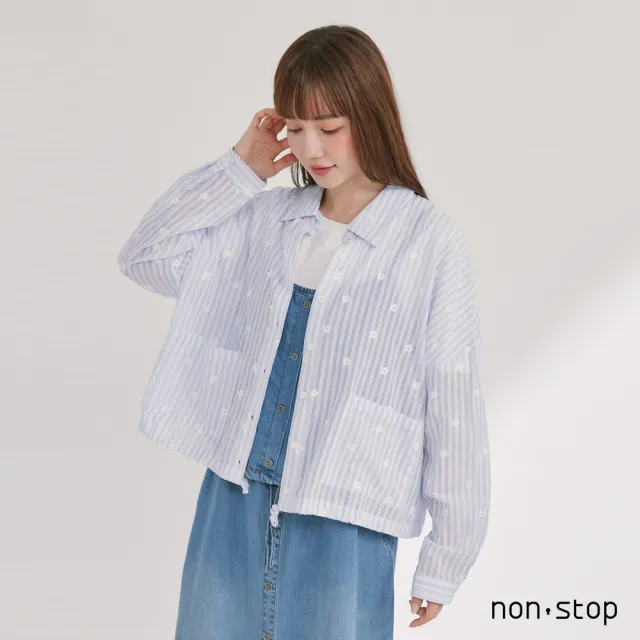 【non-stop】花語條紋短版襯衫-2色